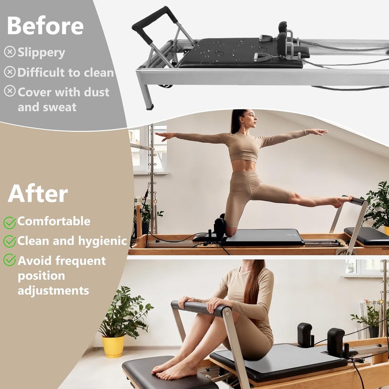 TRINKA Non-Slip Pilates Reformer Mat, 2mm Thick Pilates Reformer Machine Cover Mat, 39" x 24" Foldable Washable Absorb Sweat Accessory for Home, Studio, Gym Fitness - Image 5